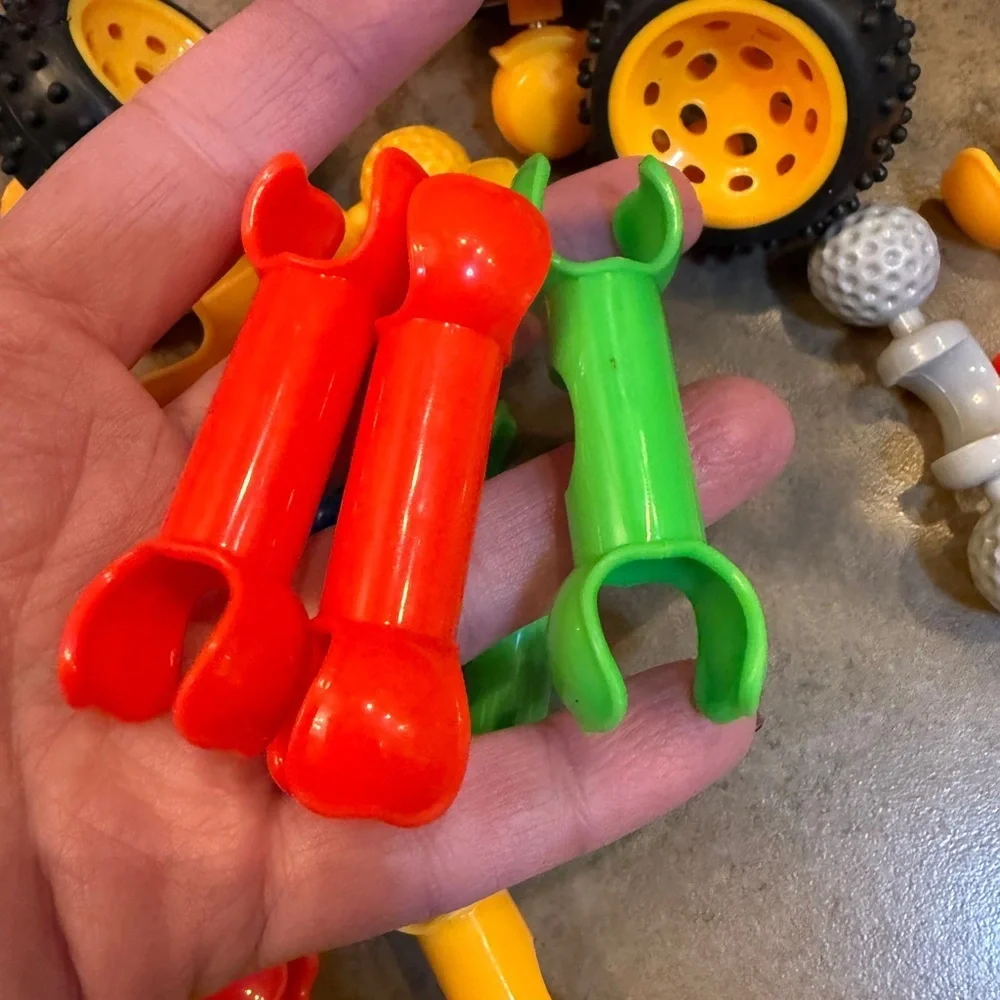 Zoob Builderz Tubes Colorful Stem Building Toys Red Yellow 3 Wheels Replacement